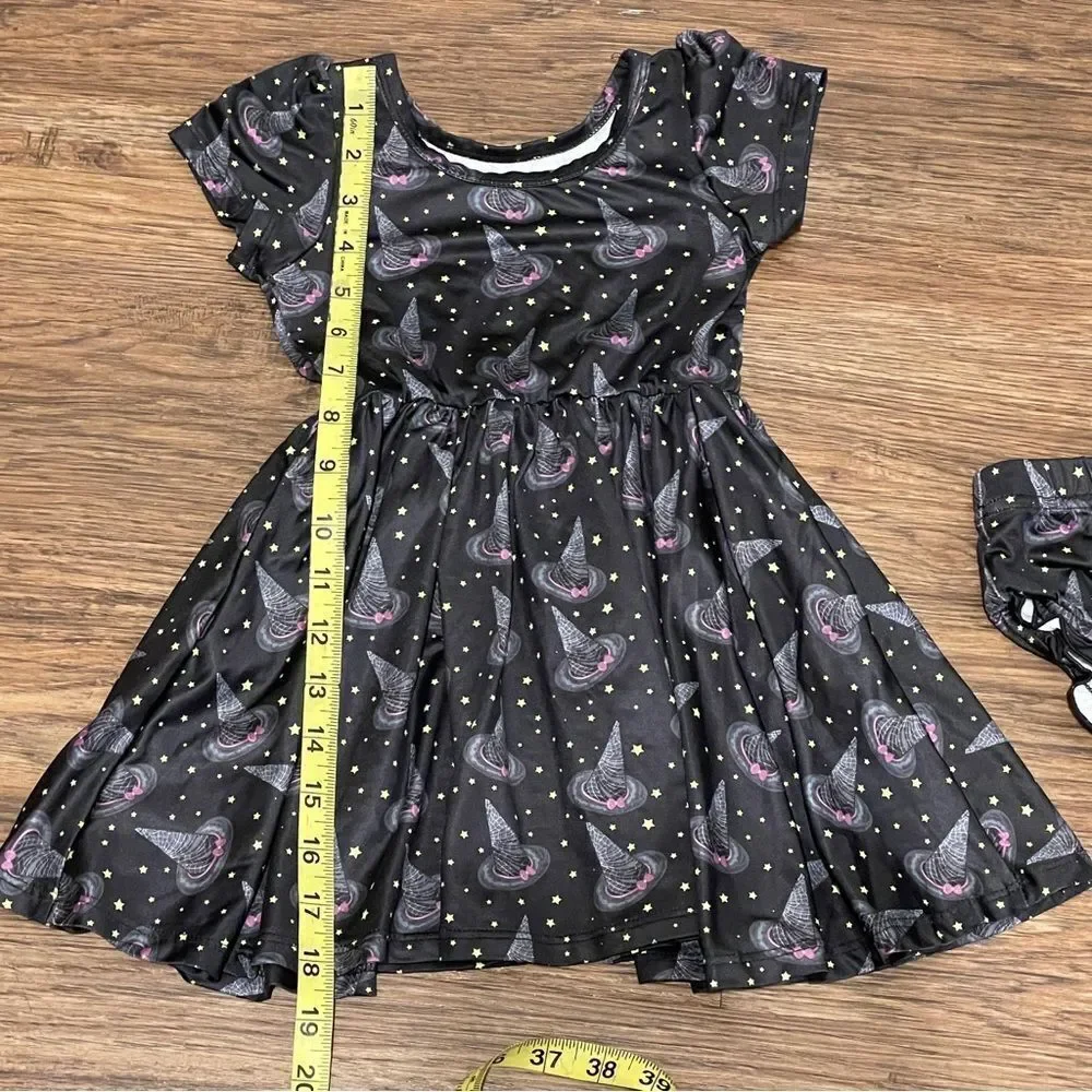 Charlie's Project Are You A Good Witch Twirl Dress Black Purple White Size 2T